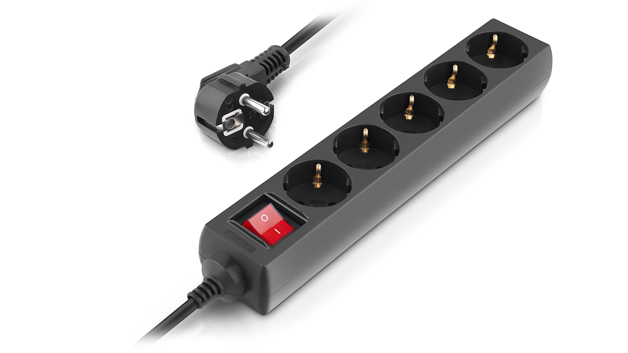 Фільтр мережевий REAL-EL RS-Protect M, 5 розеток 5 м, black (EL122300030)